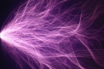Tesla coil lightnings
