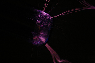 Nixie tube vs. Tesla coil