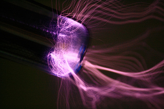 Nixie tube vs. Tesla coil