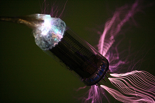 Nixie tube vs. Tesla coil